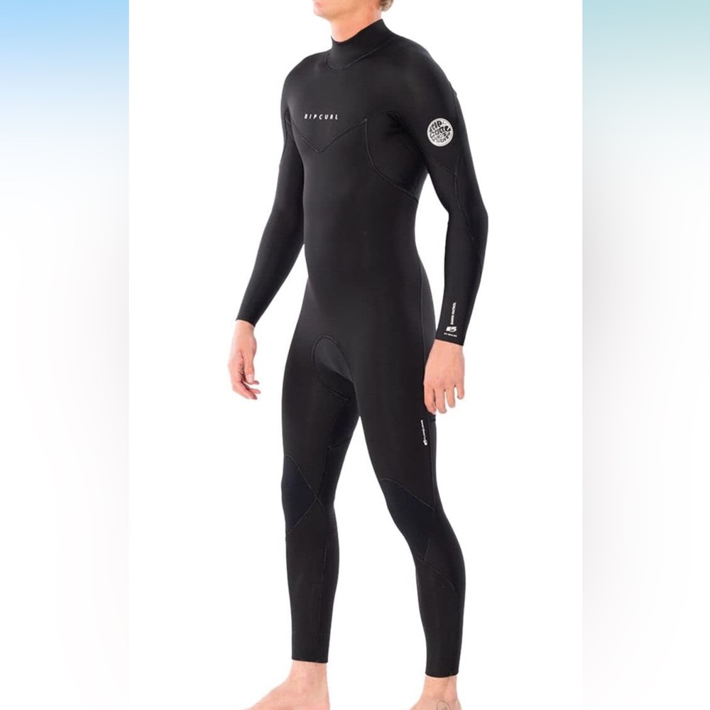 Rip Curl Men's Black Dawn Patrol 4/3 Sealed Back Zip Full Wetsuit Size LS |E64